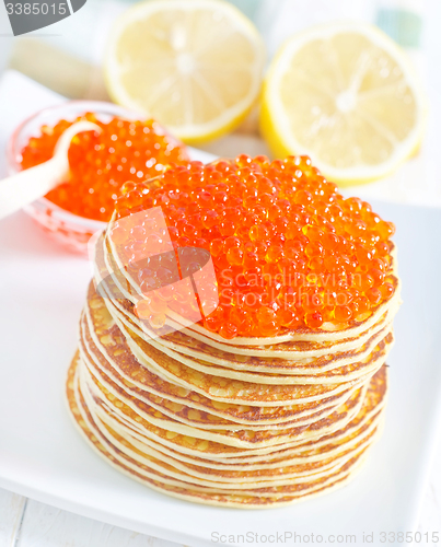 Image of pancakes with caviar