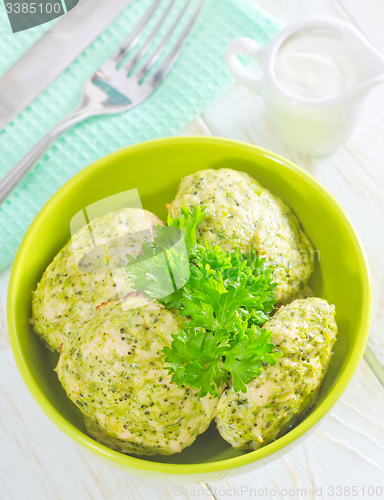 Image of cutlets from chicken and vegetables