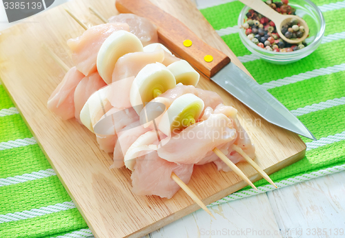 Image of raw chicken kebab