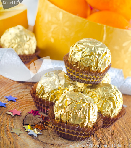 Image of chocolate candy in the foil