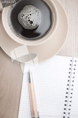 Image of coffee and note
