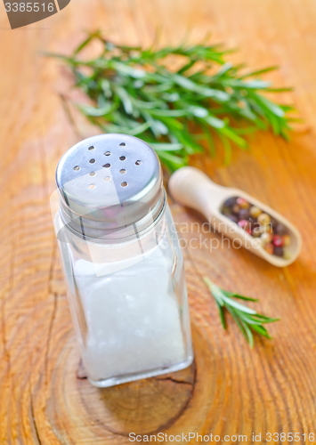 Image of salt, rosemary and pepper
