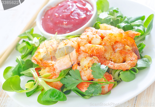 Image of Fried shrimps with sauce