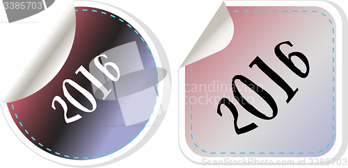 Image of Happy new year 2016 - web icon on a round button