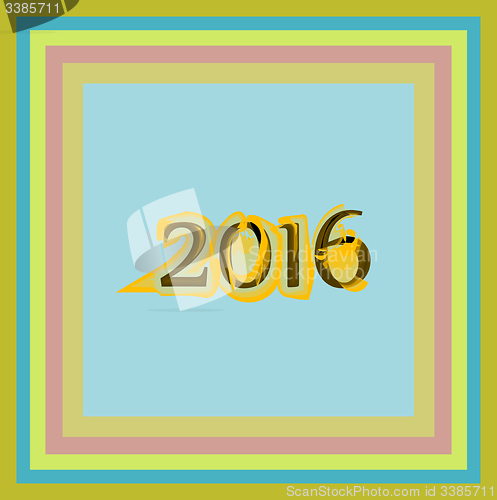 Image of Happy new year 2016 creative greeting card design