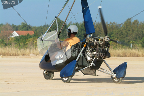 Image of Microlight airplane on the ground