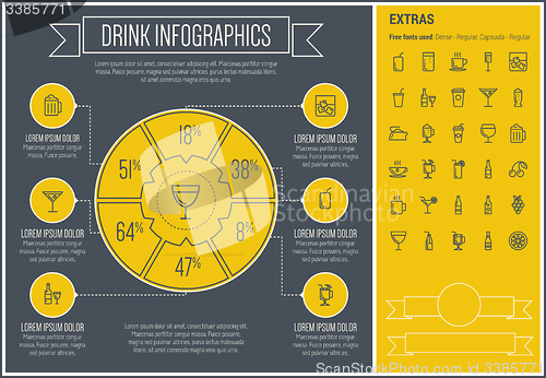 Image of Drink Line Design Infographic Template