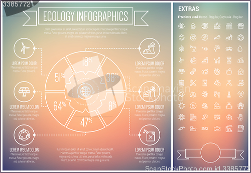 Image of Ecology Line Design Infographic Template