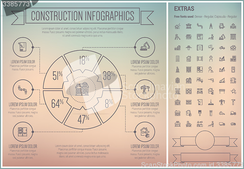 Image of Construction Line Design Infographic Template