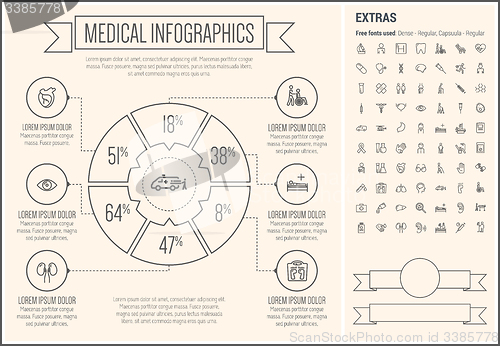 Image of Medical Line Design Infographic Template