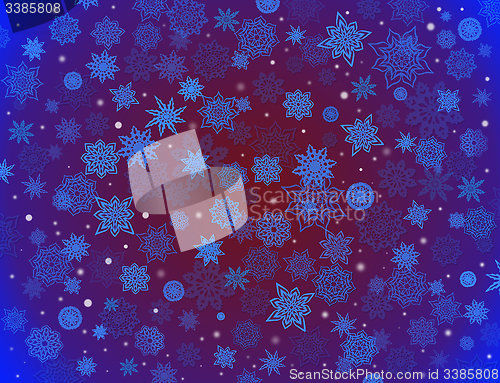 Image of fabulous snowflakes on the blue