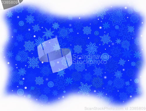 Image of blue pattern from snowflakes for holiday card