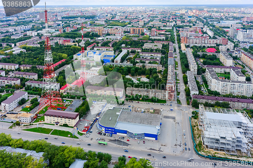 Image of TV tower in Tyumen city. Russia