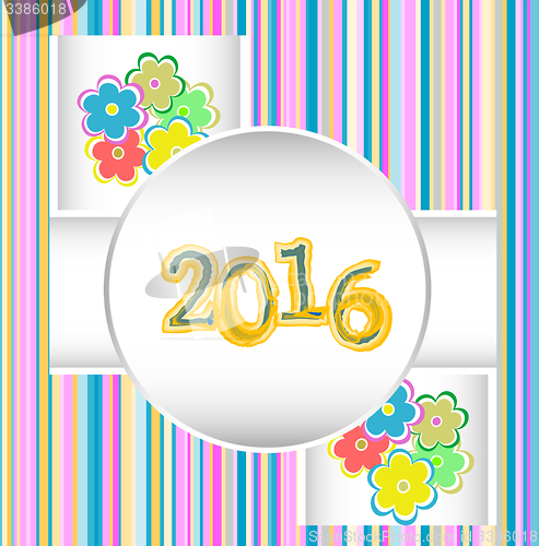 Image of Happy New Year 2016. Decorative vintage ornamental