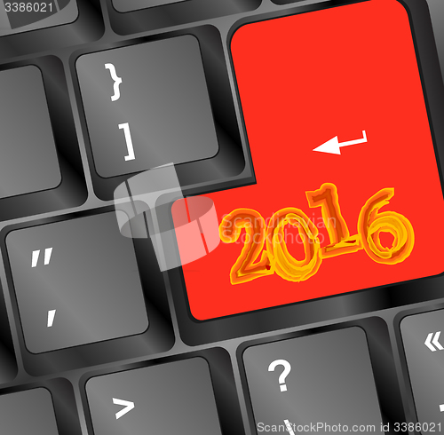 Image of Keyboard keys with new year sign 2016