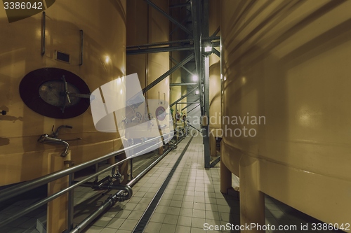 Image of Industrial interior with welded silos