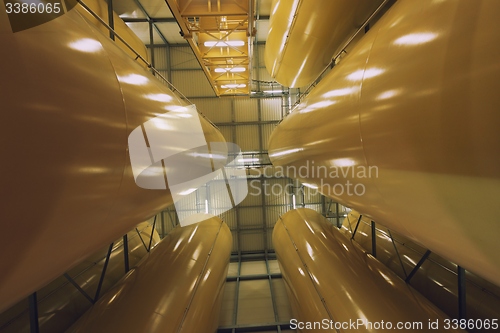 Image of Industrial interior with welded silos