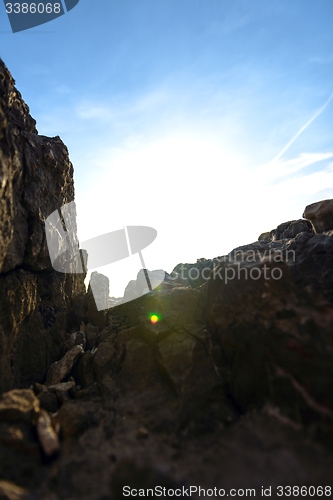 Image of Closeup photo of rocks on the shore