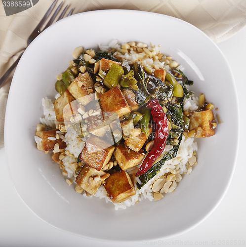 Image of Tofu with Chinese Broccoli and Rice