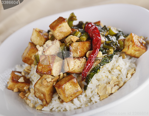 Image of Tofu with Chinese Broccoli and Rice