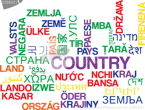 Image of Country multilanguage wordcloud background concept