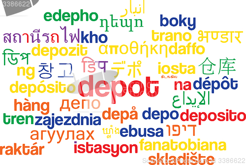 Image of Depot multilanguage wordcloud background concept