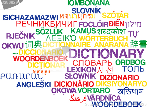 Image of Dictionary multilanguage wordcloud background concept