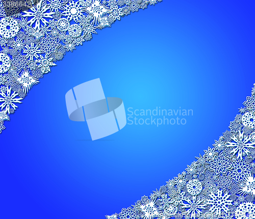 Image of pattern from snowflakes for holiday on the blue