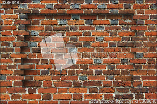 Image of niche in the wall made from the red brick