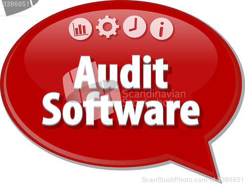 Image of Audit Software Finance Business term speech bubble illustration