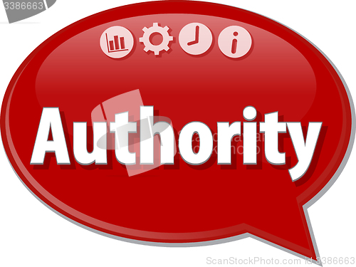 Image of Authority   Business term speech bubble illustration