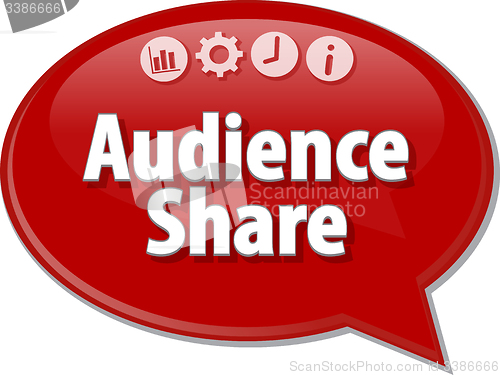 Image of Audience Share Marketing Business term speech bubble illustratio