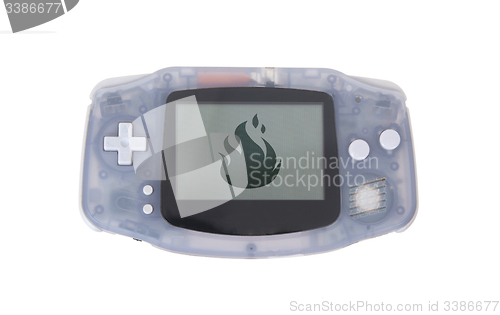 Image of Old dirty portable game console with a small screen