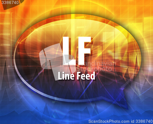 Image of LF acronym definition speech bubble illustration