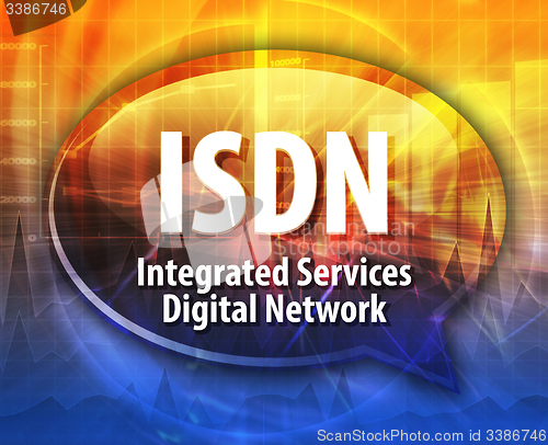 Image of ISDN acronym definition speech bubble illustration