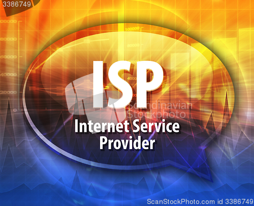 Image of ISP acronym definition speech bubble illustration