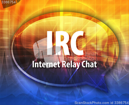 Image of IRC acronym definition speech bubble illustration