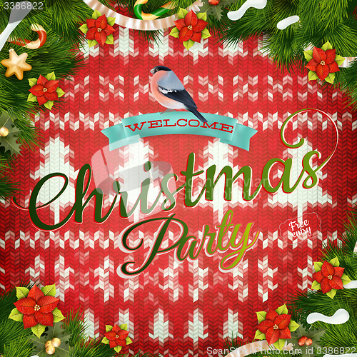 Image of Christmas wreath on red. EPS 10
