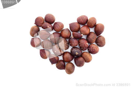 Image of Chestnuts in a heart shape