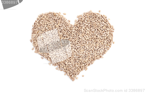 Image of Sunflower hearts in a heart shape