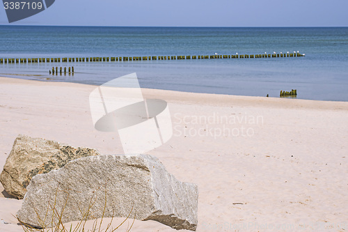 Image of beach of Baltic Sea, Poland with groins