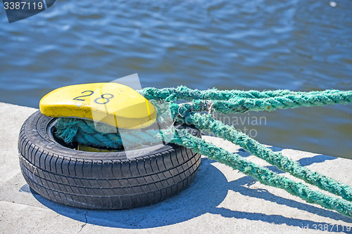 Image of Mooring line of a trawler