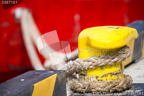 Image of Mooring line of a trawler