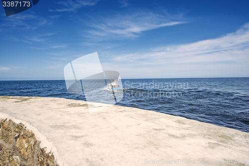 Image of fishing cutter in the Baltic Sea