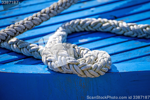 Image of Mooring line of a trawler
