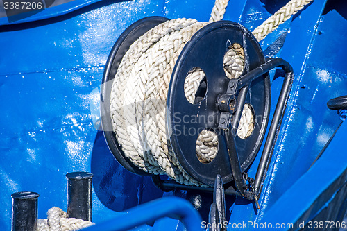 Image of Mooring line of a trawler