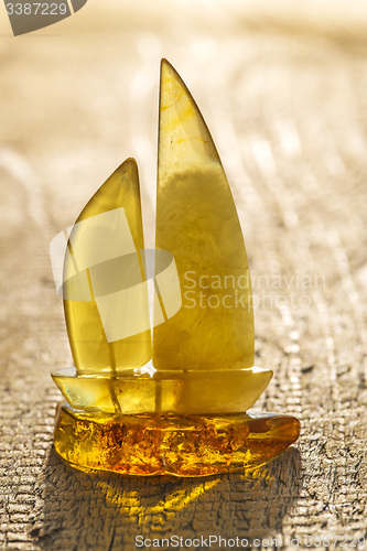 Image of amber, sailing ship