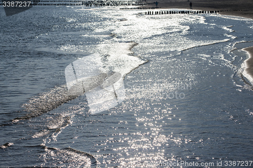 Image of Baltic Sea in Poland, beach of Ustka during sunrise