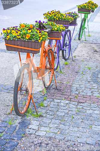 Image of bicycles with flowers