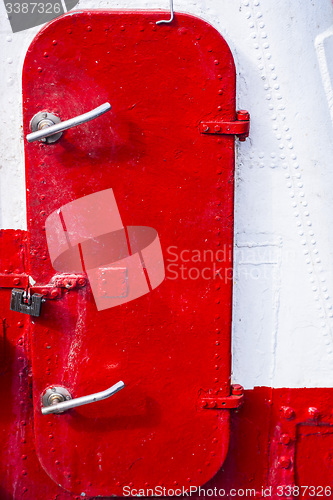 Image of red ship door